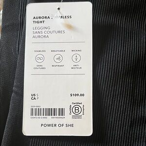 Athleta Aurora Seamless Leggings - Ribbed -Black - Small